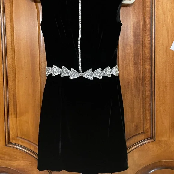 Brand New Sass and Bide Velvet Crystal Embellished Mini Dress - Picture 4 of 7